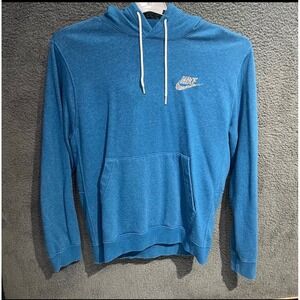 Nike Blue Cotton Polyester Blend Pullover Hoodie Drawstring Mens Size Medium